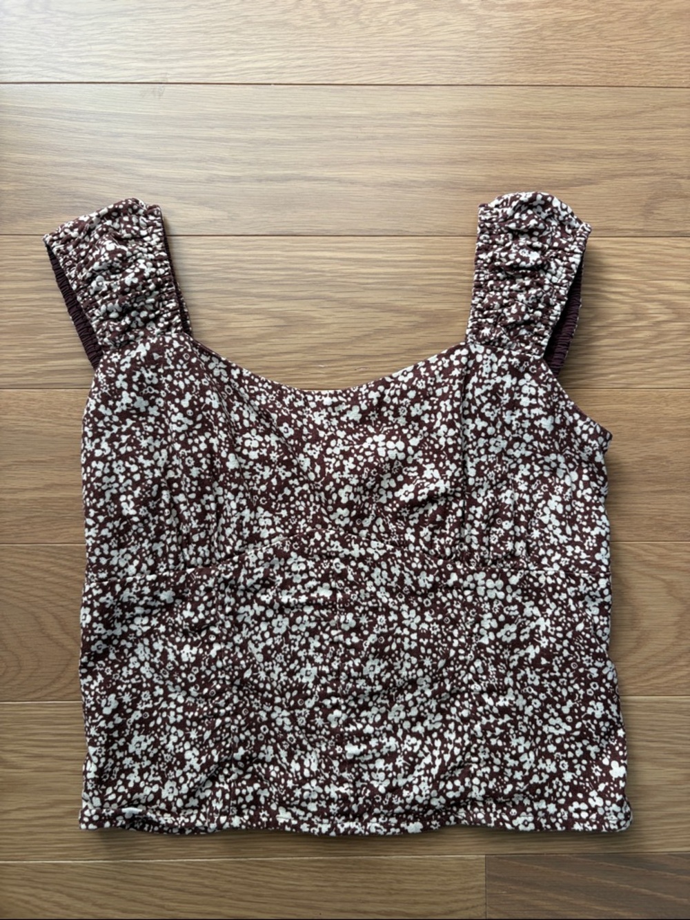 A&F Linen Floral Crop Top